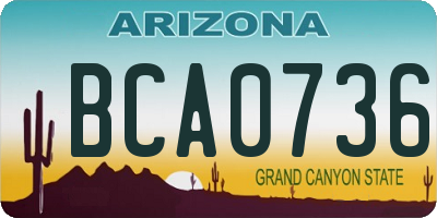 AZ license plate BCA0736