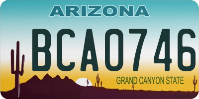 AZ license plate BCA0746