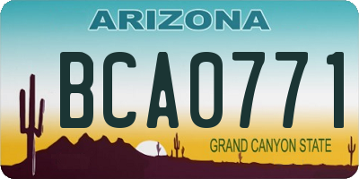 AZ license plate BCA0771