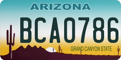 AZ license plate BCA0786