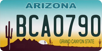 AZ license plate BCA0790