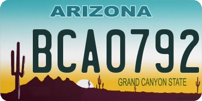 AZ license plate BCA0792