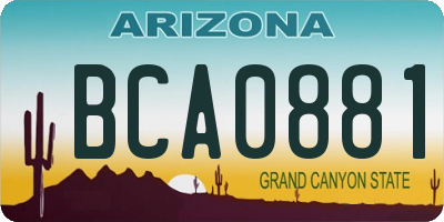 AZ license plate BCA0881