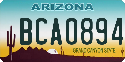 AZ license plate BCA0894