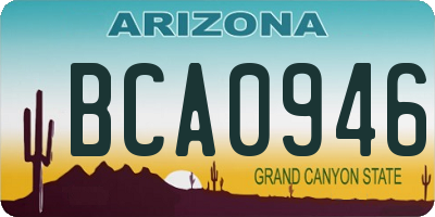 AZ license plate BCA0946