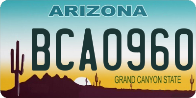 AZ license plate BCA0960