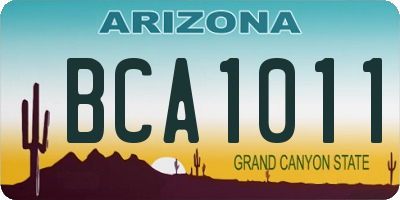 AZ license plate BCA1011