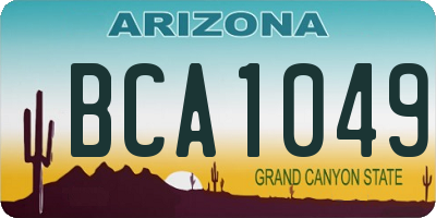 AZ license plate BCA1049