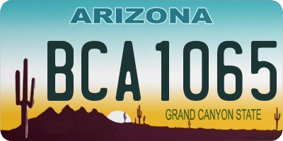 AZ license plate BCA1065