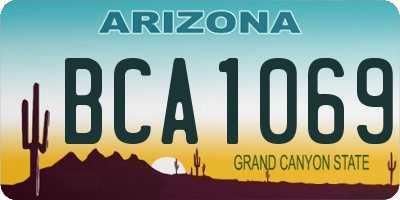 AZ license plate BCA1069