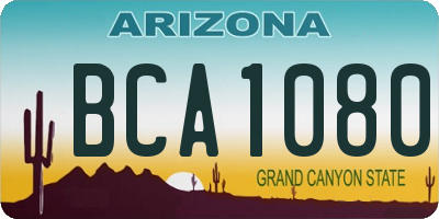 AZ license plate BCA1080