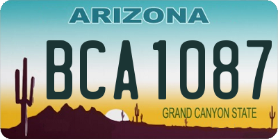 AZ license plate BCA1087