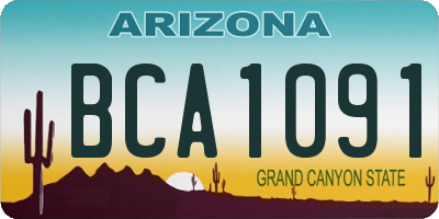 AZ license plate BCA1091