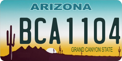 AZ license plate BCA1104