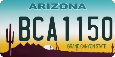 AZ license plate BCA1150