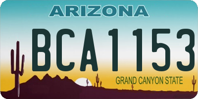 AZ license plate BCA1153