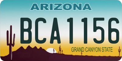 AZ license plate BCA1156