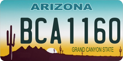 AZ license plate BCA1160