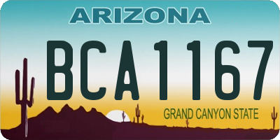 AZ license plate BCA1167