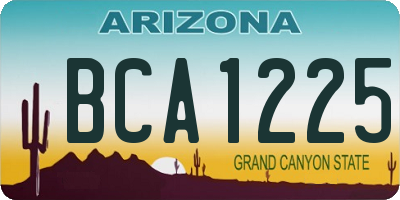 AZ license plate BCA1225