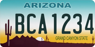 AZ license plate BCA1234