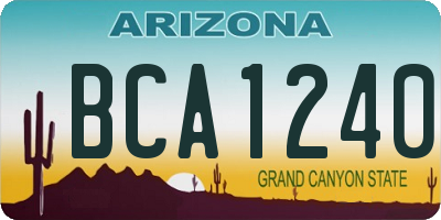 AZ license plate BCA1240