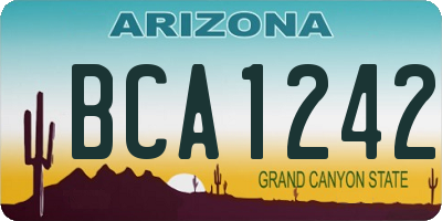 AZ license plate BCA1242