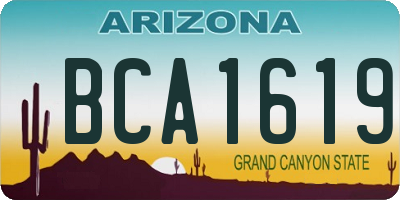 AZ license plate BCA1619