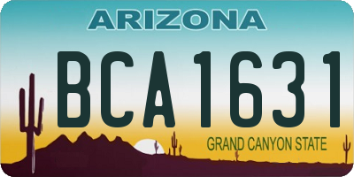 AZ license plate BCA1631