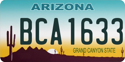 AZ license plate BCA1633