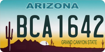 AZ license plate BCA1642