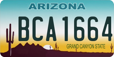 AZ license plate BCA1664