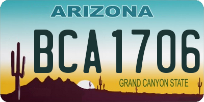 AZ license plate BCA1706