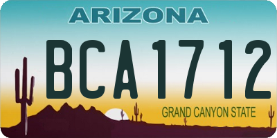 AZ license plate BCA1712