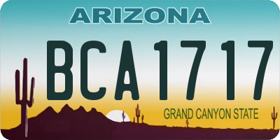 AZ license plate BCA1717