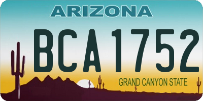 AZ license plate BCA1752