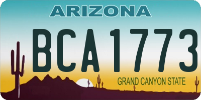 AZ license plate BCA1773