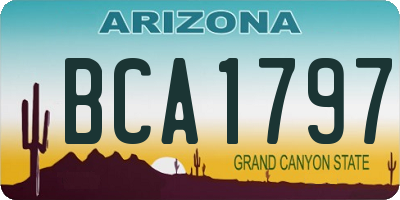 AZ license plate BCA1797