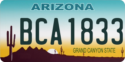 AZ license plate BCA1833