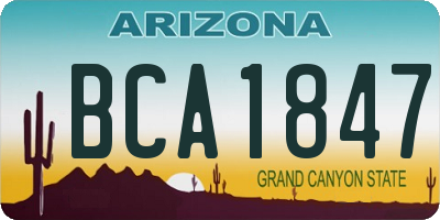 AZ license plate BCA1847