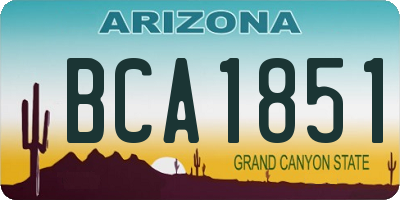 AZ license plate BCA1851