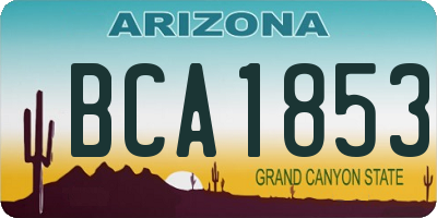 AZ license plate BCA1853