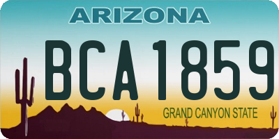 AZ license plate BCA1859