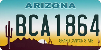 AZ license plate BCA1864