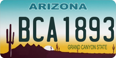 AZ license plate BCA1893