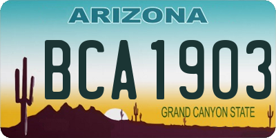 AZ license plate BCA1903