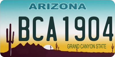 AZ license plate BCA1904