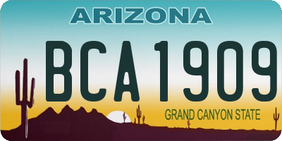 AZ license plate BCA1909