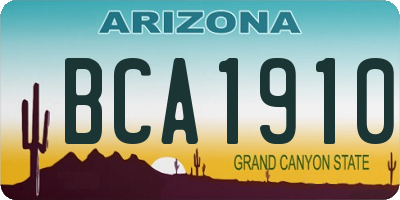 AZ license plate BCA1910