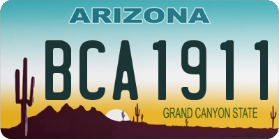 AZ license plate BCA1911